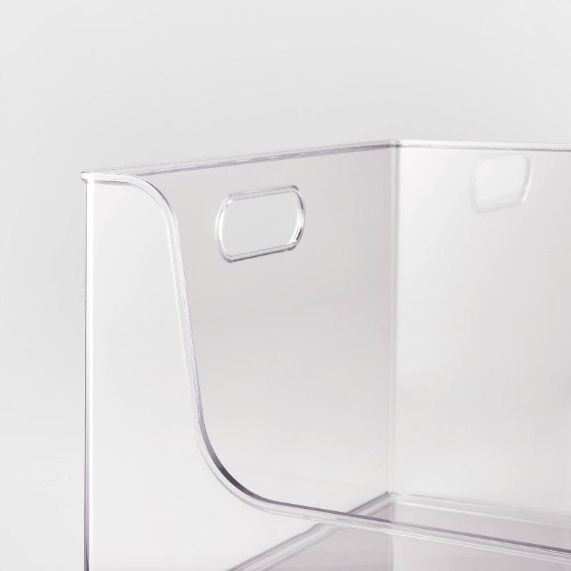 12" x 12" x 8" All Purpose Open Front Storage Bin - Brightroom™: Clear Acrylic Organizer, Stackable PETG Plastic