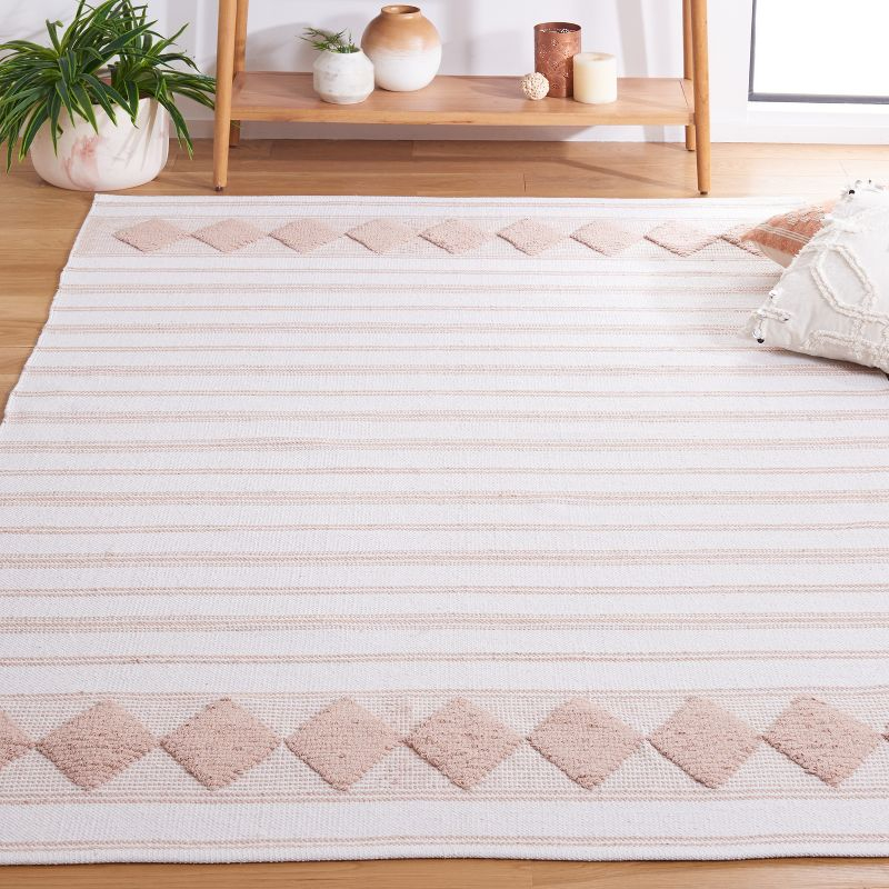 Montauk MTK708 Hand Woven, Flat Weave Indoor Accent Rug - Pink/Ivory - 3'x5' - Safavieh