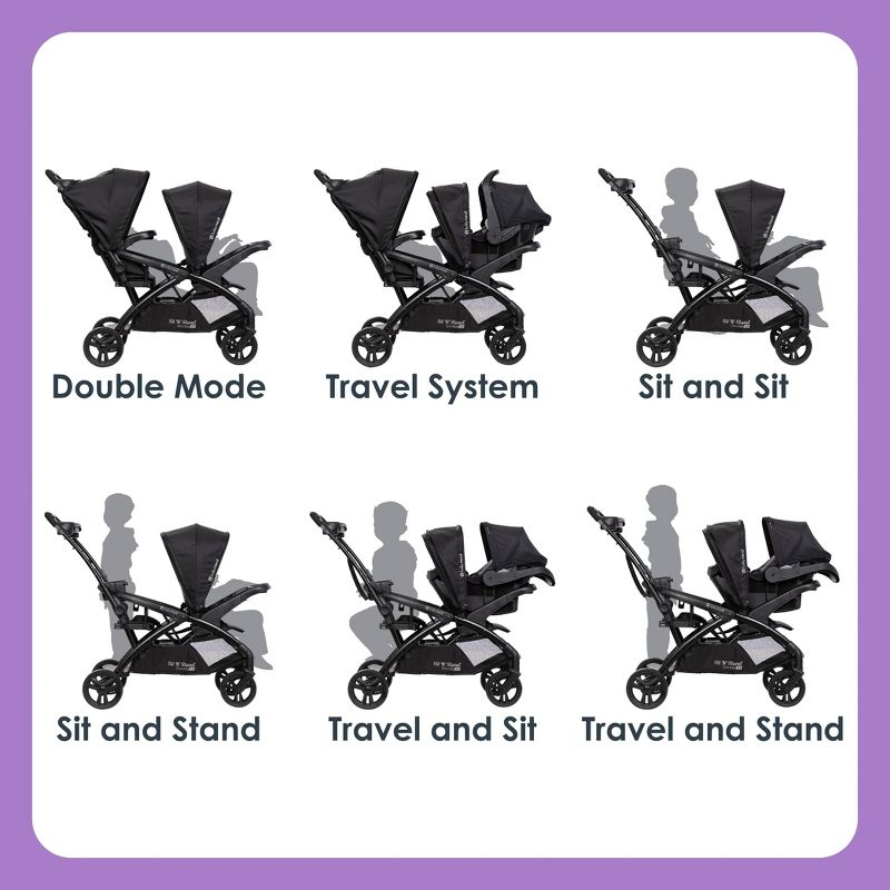 Baby Trend Sit N Stand Double 2.0 Stroller - Dash Gray