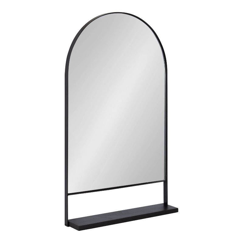 20" x 34" Chadwin Decorative Wall Mirror with Shelf Black - Kate & Laurel All Things Decor: Arched, Farmhouse-Inspired