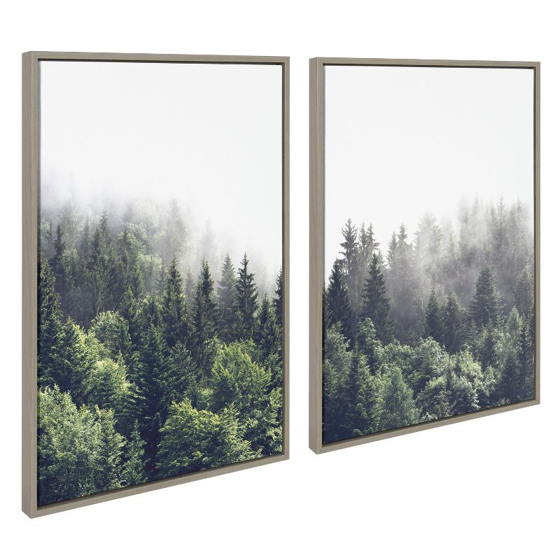 (Set of 2) 23" x 33" Sylvie Foggy Day Framed Canvas Set by Creative Bunch - Kate & Laurel All Things Decor: Inspirational Landscape Art
