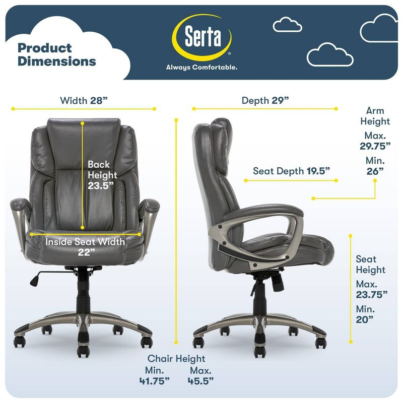 Works Executive Office Chair Harvard Gray - Serta