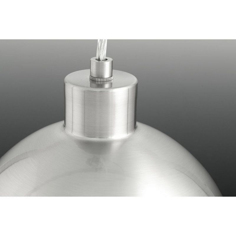 Progress Lighting, Globe Collection, 1-Light Pendant, Brushed Nickel, Opal Glass Shade