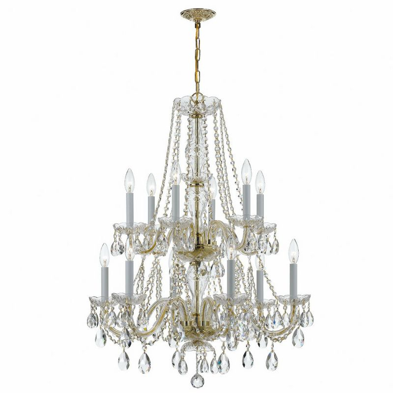 Crystorama Lighting Traditional Crystal 12 - Light Chandelier in  Polished Brass