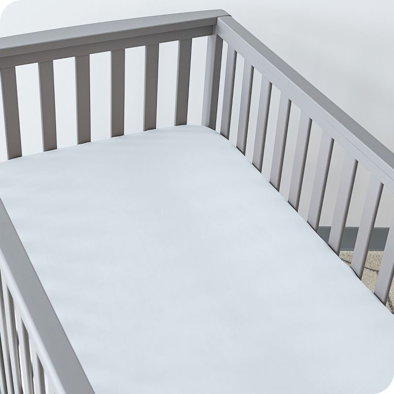 Fitted Crib Microfiber Sheet Sky Blue 3 pk by Bare Home