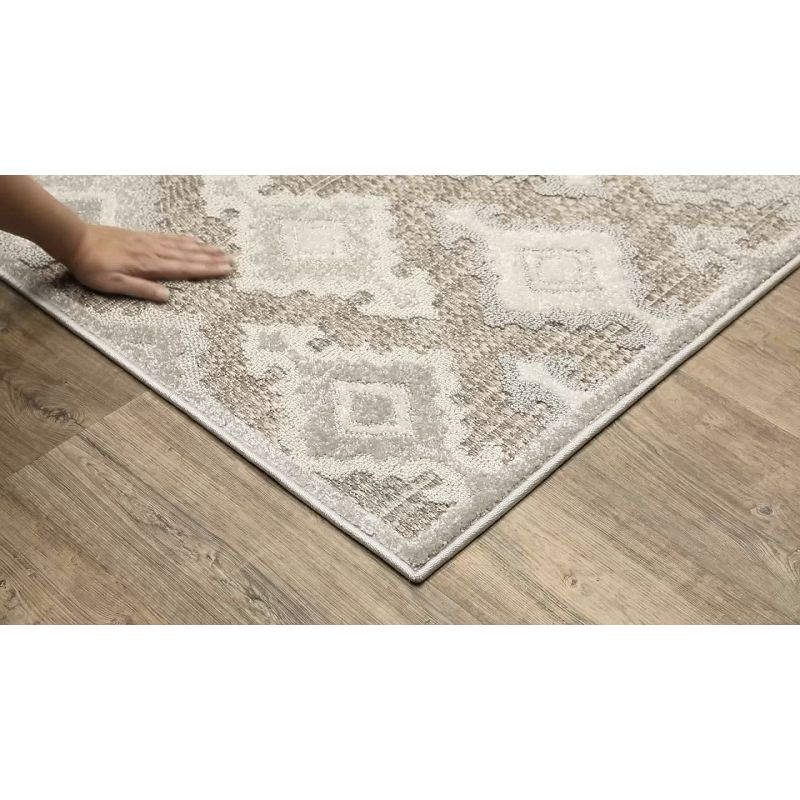 Captiv8e Designs 7'10"x10'10" Tiana Global Medallions Beige/Gray Area Rug