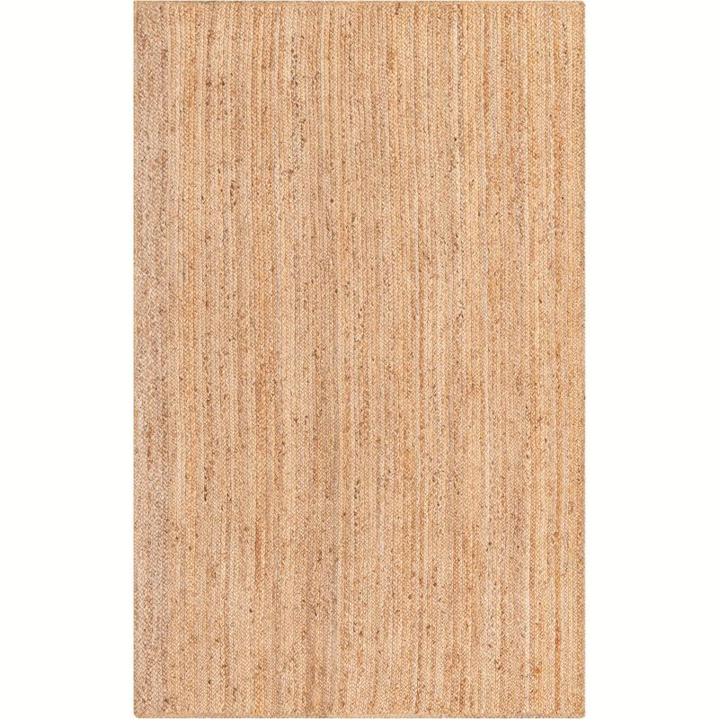 Unique Loom Braided Jute Collection Area Rug - Dhaka (5' 1" x 8' Rectangle Natural)