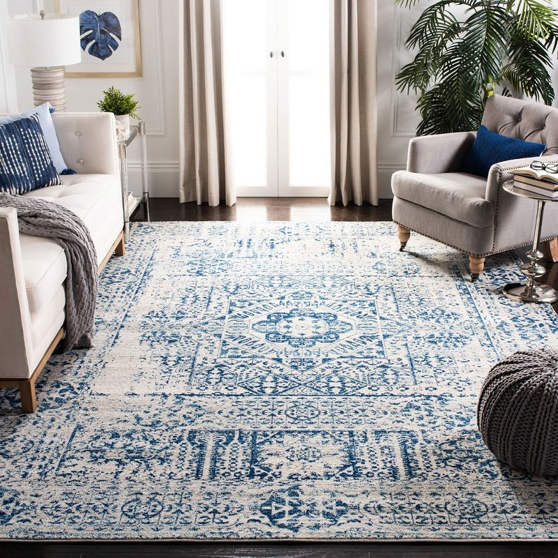 Evoke EVK260 Power Loomed Area Rug - Ivory/Blue - 8'x10' - Safavieh.