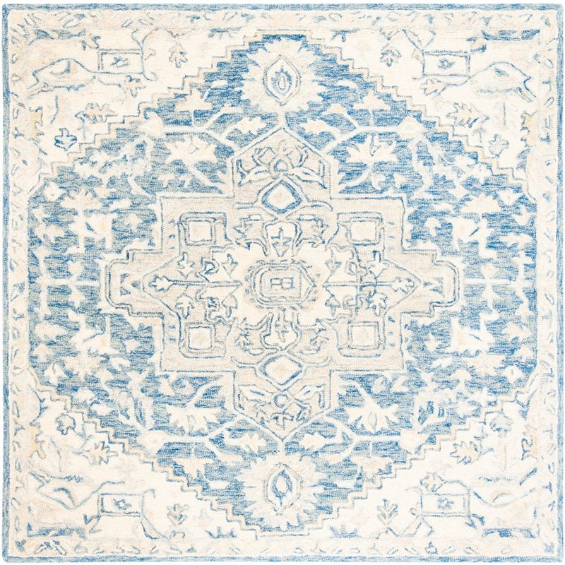 Micro-Loop MLP503 Hand Tufted Area Rug - Blue/Ivory - 5'x5' - Safavieh.