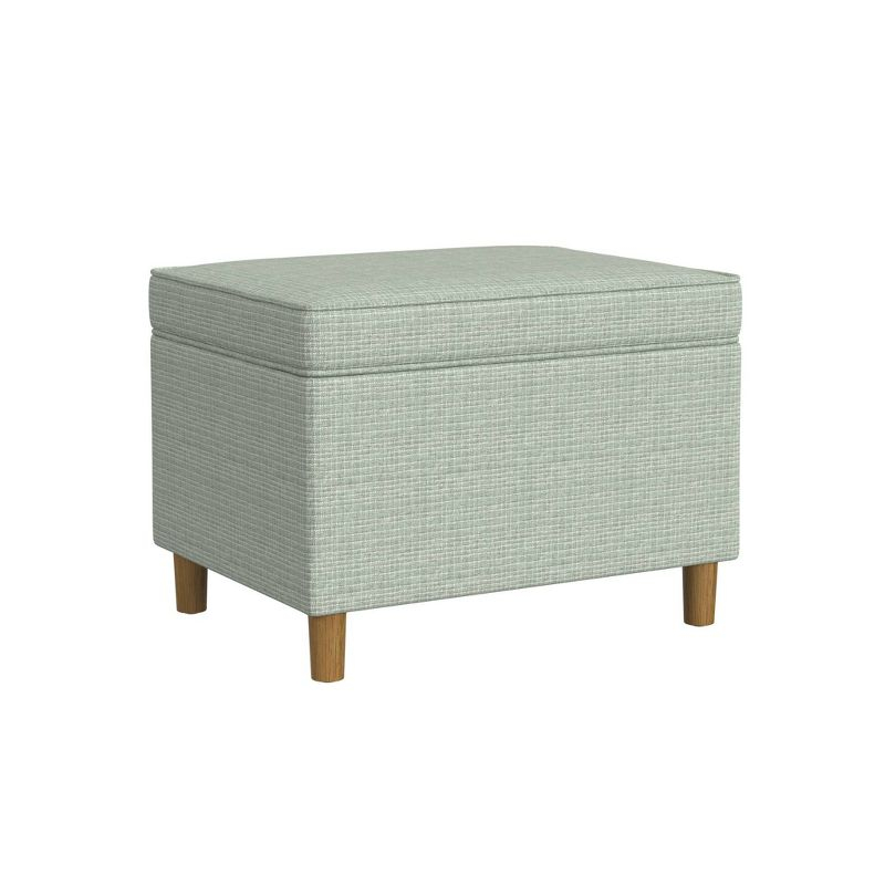 HomePop 24" Dinah Storage Ottoman Sage: Upholstered Footstool, Traditional Rectangle Shape, Spot Clean