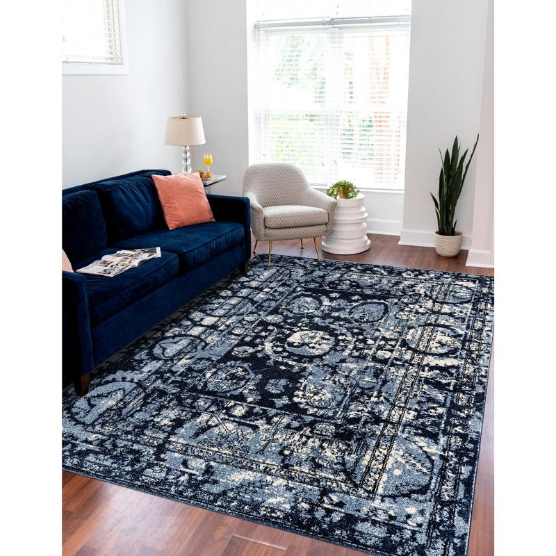 Unique Loom 3' 1 x 5' 3 Blue La Jolla Vintage Area Rug