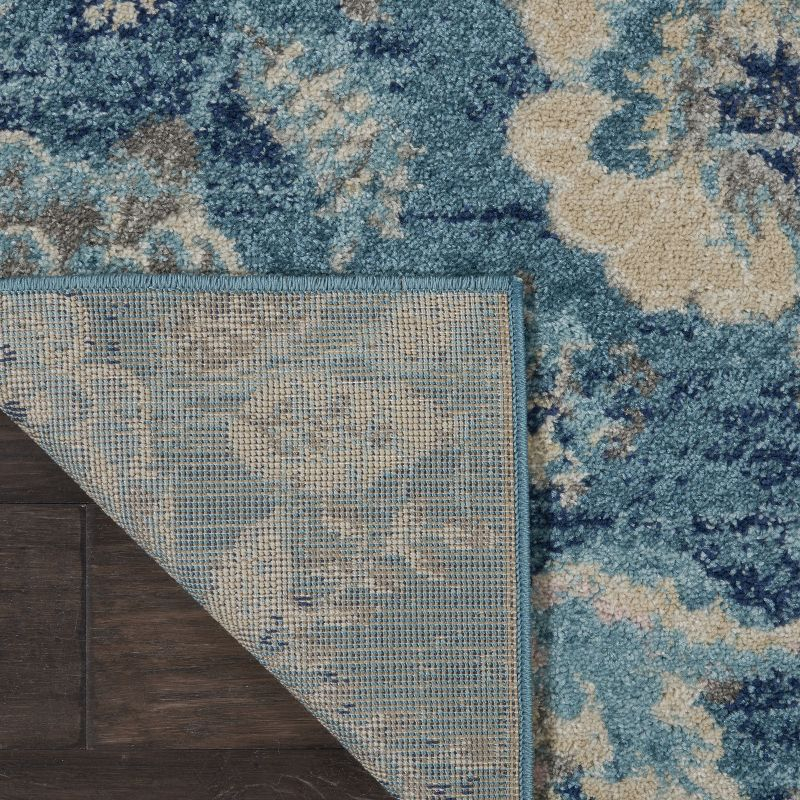 Nourison Tranquil 2' X 4' Turquoise Area Rug French Country Eclectic Floral by Nourison