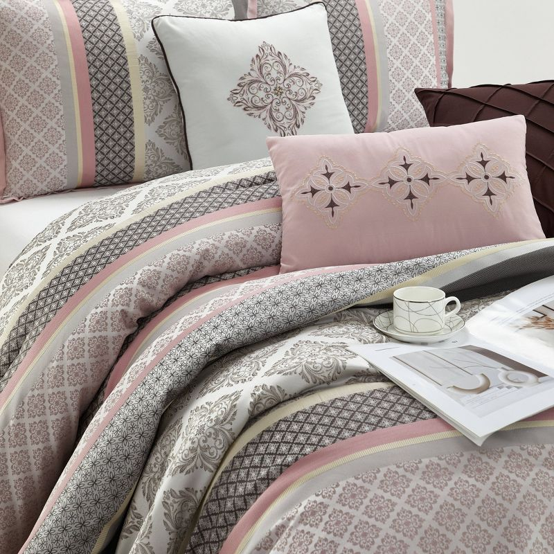 Nanshing 7pc California King Tefia Traditional Comforter Set Blush