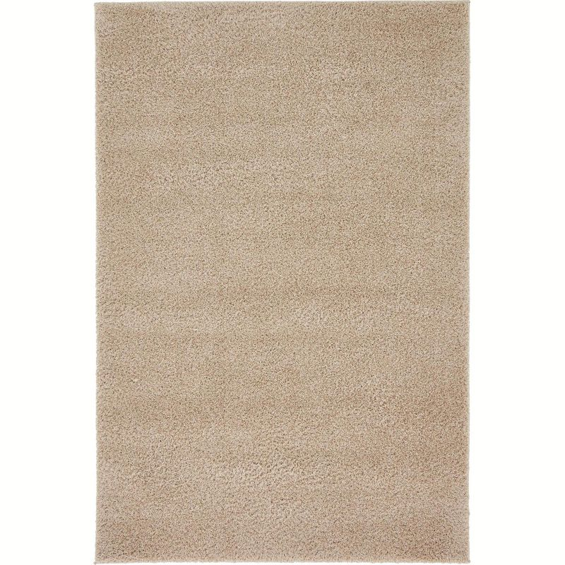 Unique Loom 4' 1 x 6' 1 Taupe Studio Solid Shag Sky Area Rug