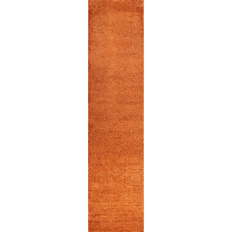 2'x10' Haze Solid Low-Pile Runner Rug, Orange - JONATHAN Y