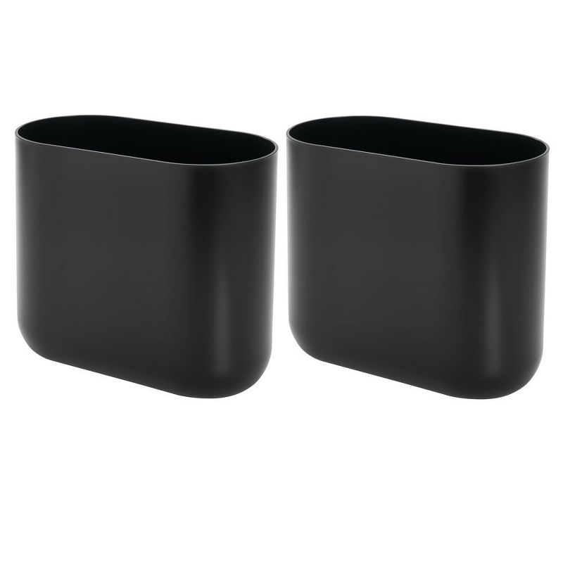 iDesign iDesign Set of 2 Small Oval Plastic Bathroom Trash Cans (Set of 2)