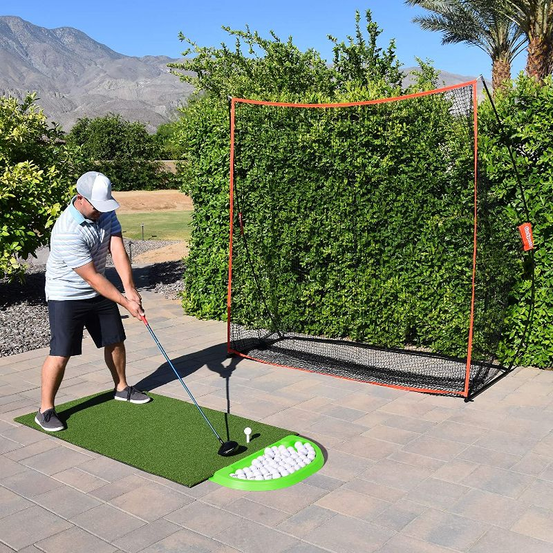 GoSports All-Weather Golf Ball Tray - 70 Ball Capacity - Compatible with all Hitting Mats - Green
