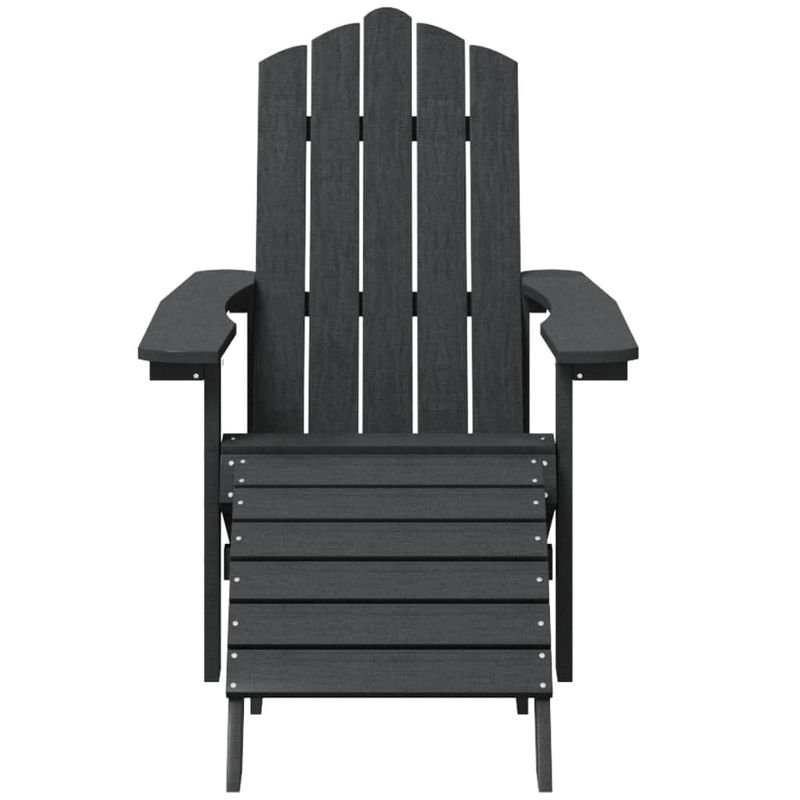 vidaXL Patio Adirondack Chair Set - Includes Footstool and Table, Constructed from Durable HDPE, Ideal for Garden, Patio, Terrace - Anthracite