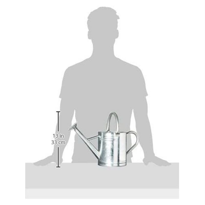 Gardener's Select Classic Metal Gardening Watering Can, Silver, 0.92 Gallon