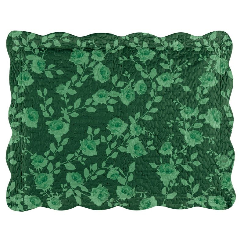 Winston Brands Unique Rose Design Scalloped Edge Pillow Sham