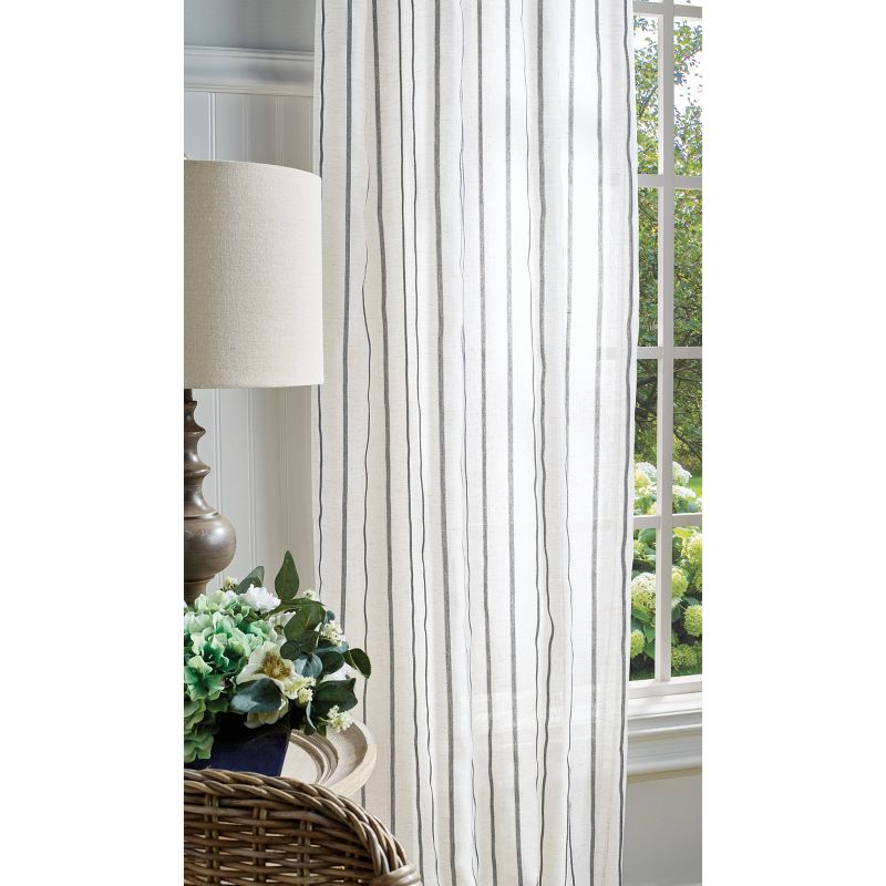 84"x37" Martha Stewart 2pk Laguna Striped 84" Curtain Panel Gray