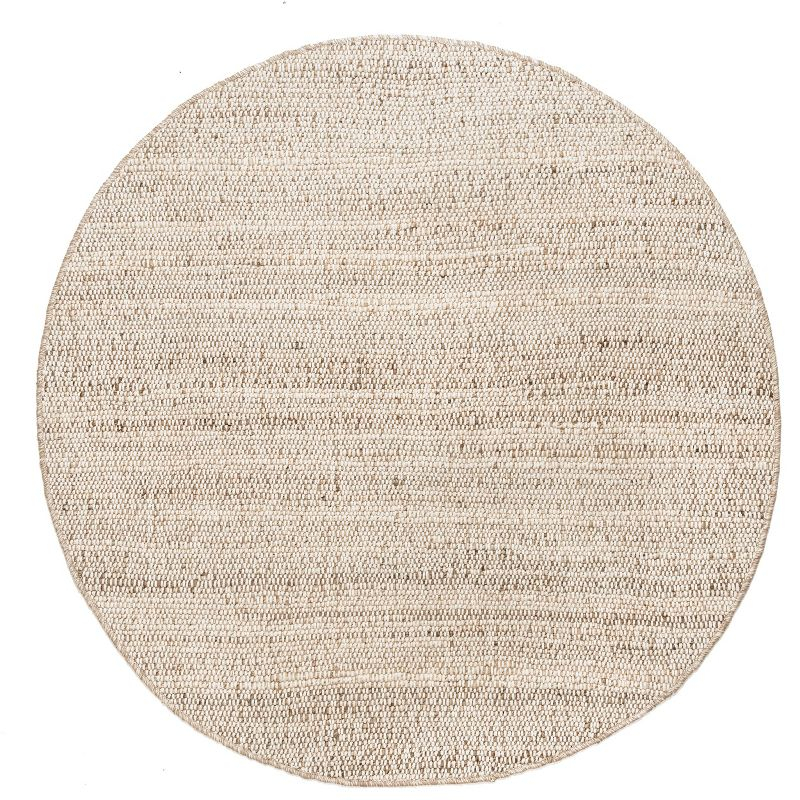 Nuloom 4 Round Elfriede Jute & Cotton Hand Woven Indoor Area Rug, Natural, Solid Rustic Farmhouse Style Natural Fiber Bedroom, Living Room,