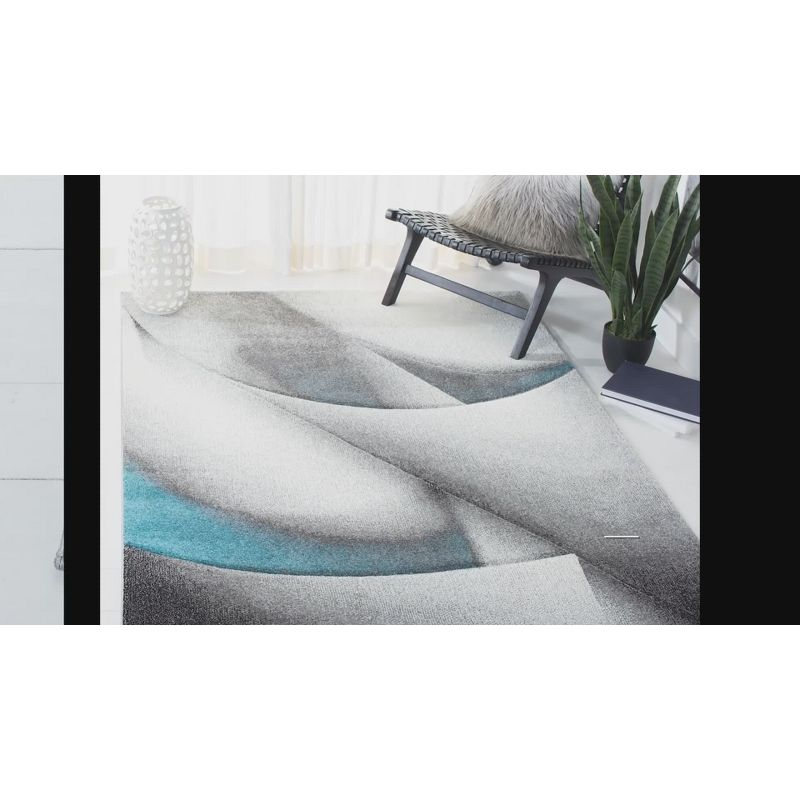 Hollywood HLW716 Power Loomed Area Rug - Grey/Dark Grey - 8'x10' - Safavieh.