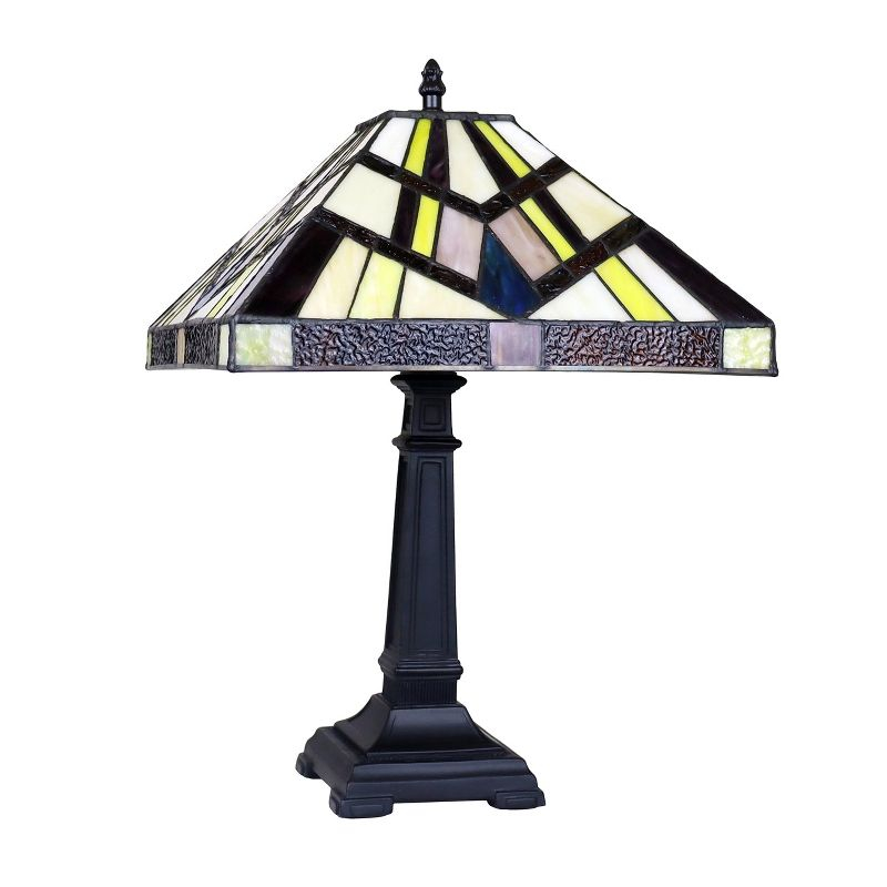Chloe Lighting Vincent Mission Tiffany Style Blackish Bronze 1 Light Table Lamp 12 inch Wide