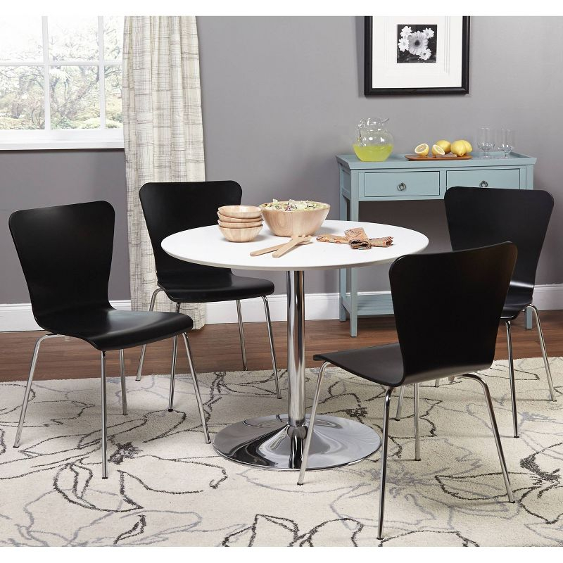 5pc Hillsboro Dining Set White/Black - Buylateral