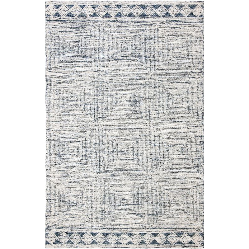 Abstract ABT349 Hand Tufted Area Rug - Ivory/Navy - 8' X 10' - Safavieh.