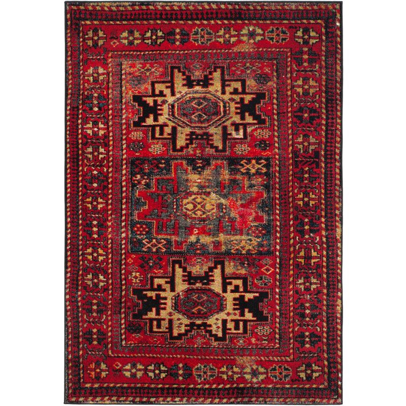 Vintage Hamadan VTH213 Power Loomed Area Rug - Red/Multi - 6'7"x9' - Safavieh.