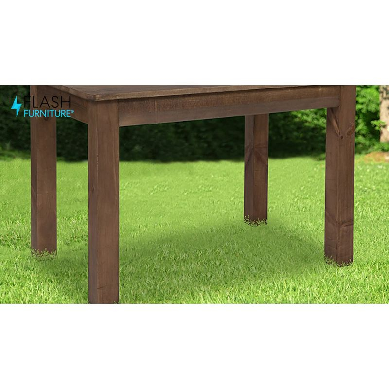Flash Furniture HERCULES 46" x 30" Rectangular Black Wash Solid Pine Farm Dining Table