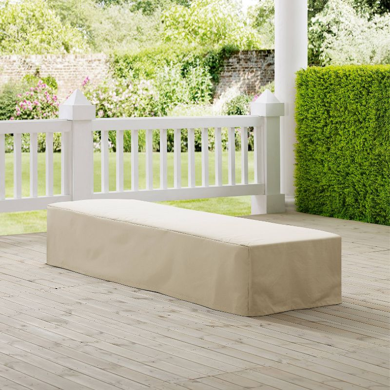 Crosley Outdoor Chaise Lounge Furniture Cover, Tan: Polyester, Waterproof, Scratch-Resistant, Drawstring Closure