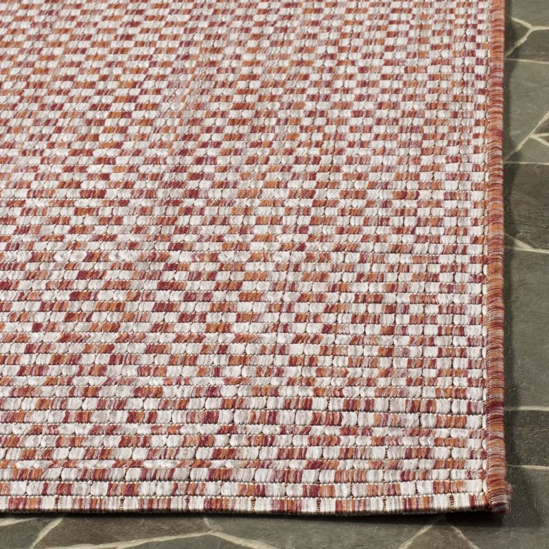 Courtyard CY8653 Power Loomed Indoor and Outdoor Area Rug - Rust/Light Grey - 4'x4' - Safavieh