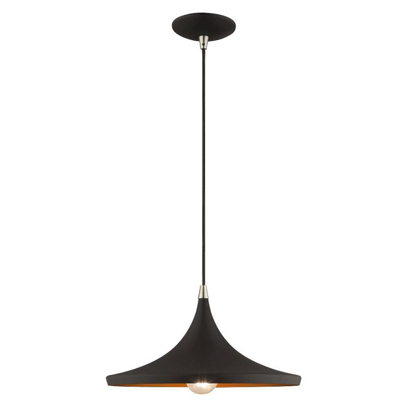 Livex Lighting Metal Shade 1 - Light Chandelier in  Black