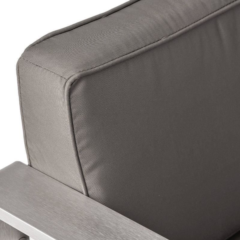 Cape Coral 2pk Aluminum Patio Club Chair - Gray - Christopher Knight Home: Weather-Resistant, Modern Design