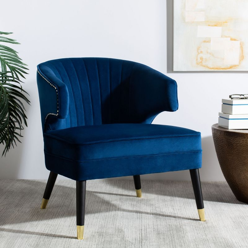 Stazia Wingback Accent Chair - ACH4502 - Navy/Black - Safavieh