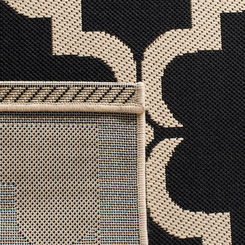 Courtyard CY6009 Power Loomed Indoor and Outdoor Runner Rug - Black/Beige - 2'3"x8' - Safavieh