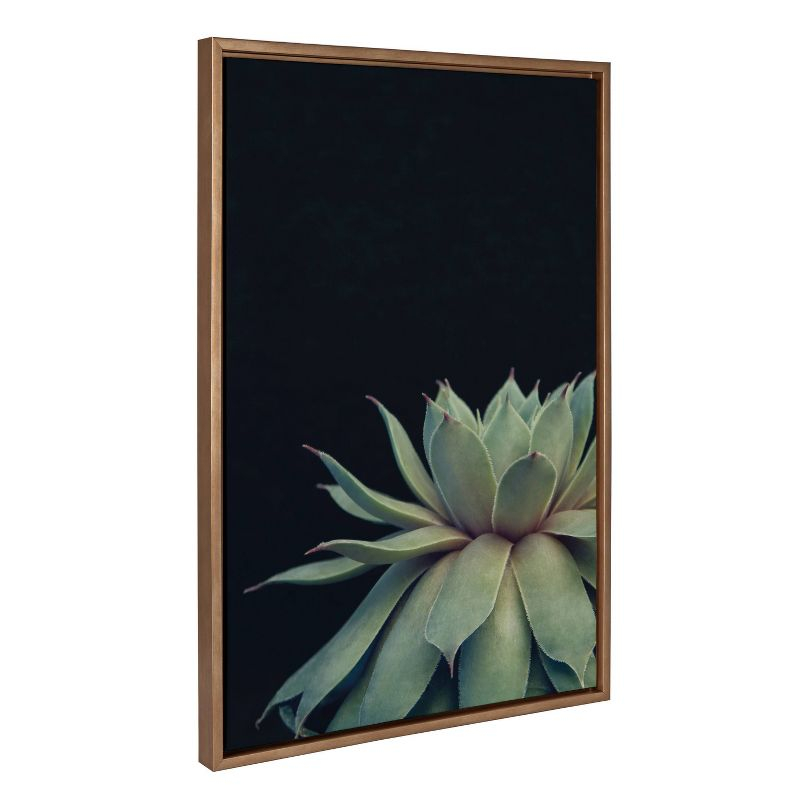 (Set of 3) 23" x 33" Sylvie Succulent Framed Canvas Set Gold - Kate & Laurel All Things Decor: Tranquil Botanical Art