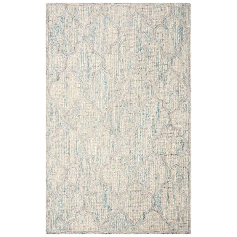 Abstract ABT474 Handmade Indoor Area Rug - Ivory/Light Blue - 6'x9' - Safavieh