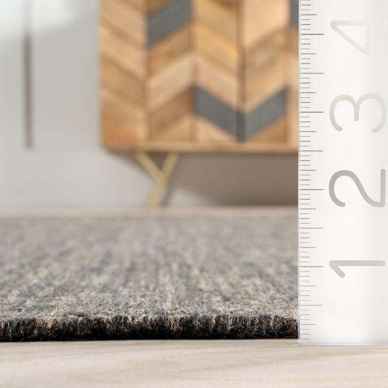 Nuloom Black Brooklyn Tasseled Wool Area Rug, 9' x 12', Black