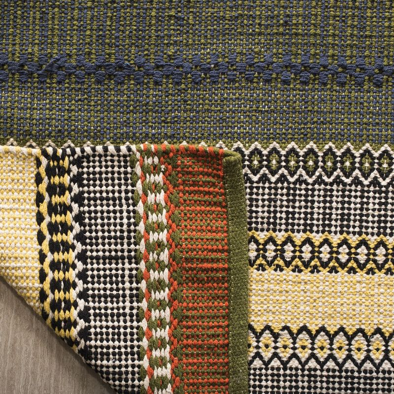 Striped Kilim STK412 Hand Woven Indoor Area Rug - Gold/Grey - 4'x6' - Safavieh.