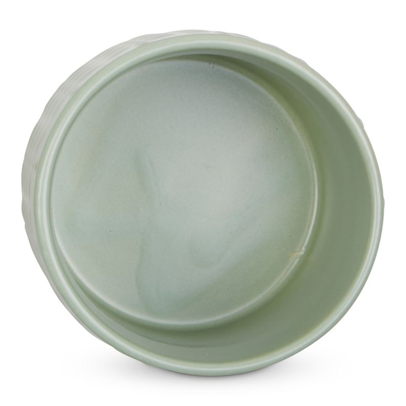 Design Imports Jadeite Matte Retro Vine Texture Ceramic Canister Set/3