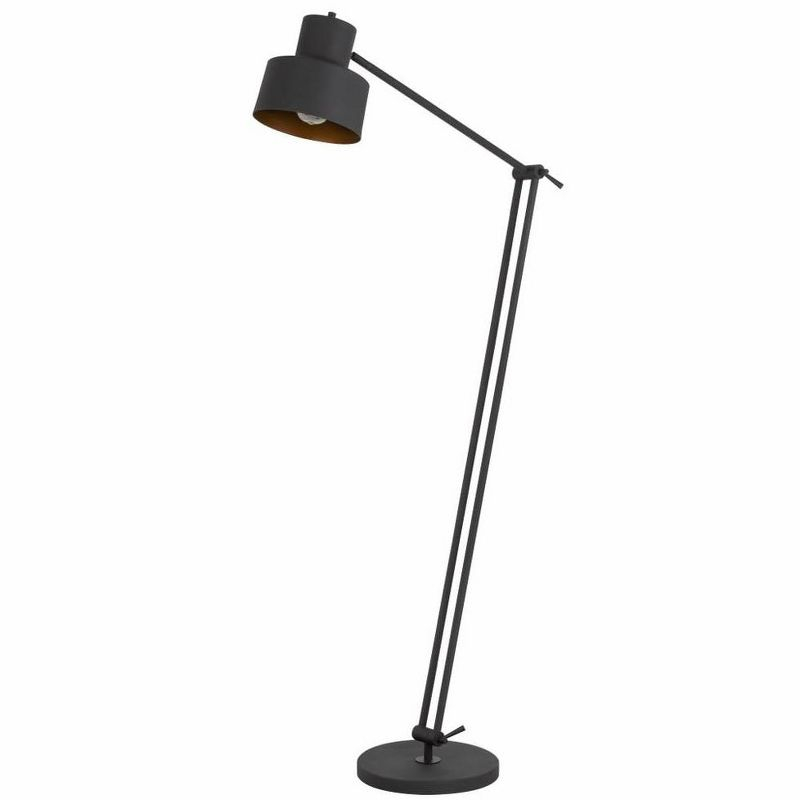 Cal Lighting 60W Davidson metal floor lamp with weighted base, adjustable upper and lower arms. On off socket switch