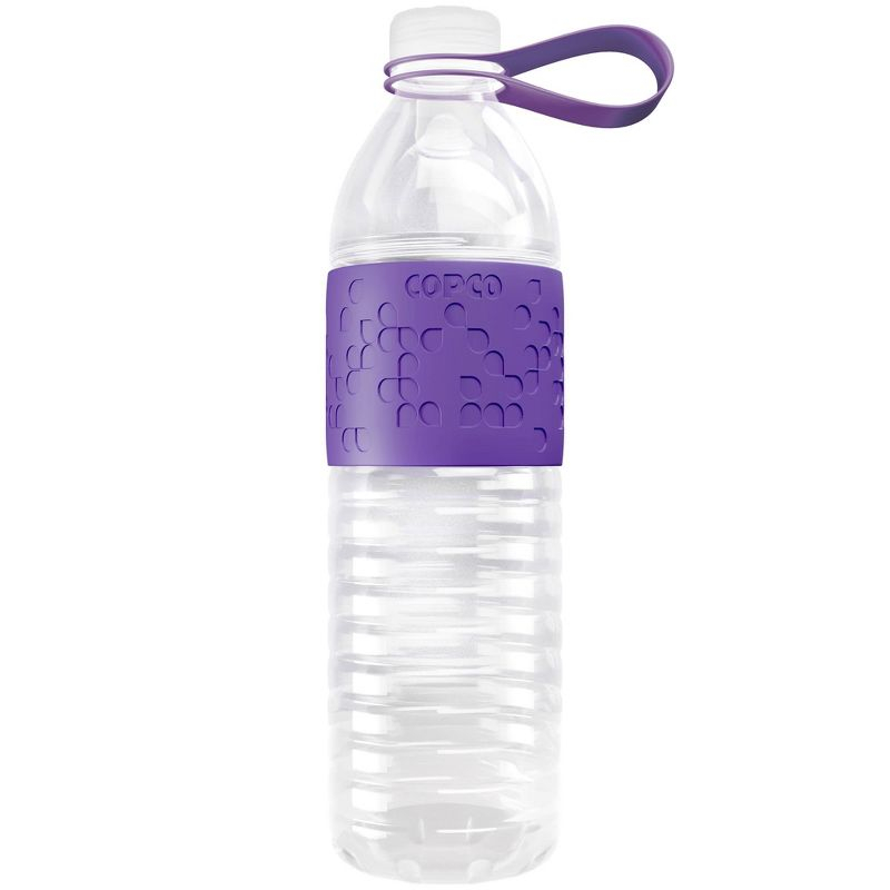 Copco Hydra Sports Water Bottle 20 Ounce Non Slip Sleeve BPA Free Tritan Plastic Reusable - Purple 2510-2194