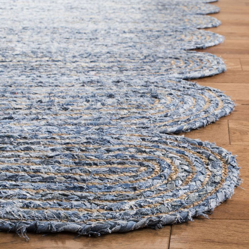 Cape Cod CAP208 Woven Indoor Area Rug - Blue/Natural - 6'x6' - Safavieh