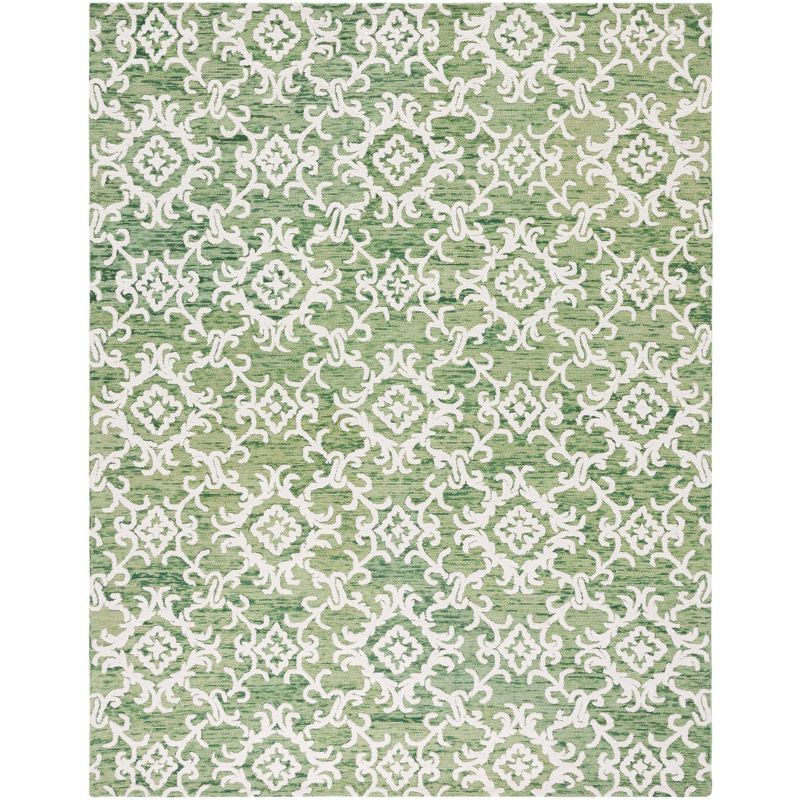 Blossom BLM104 Hand Tufted Indoor Area Rug - Green/Ivory - 8'x10' - Safavieh