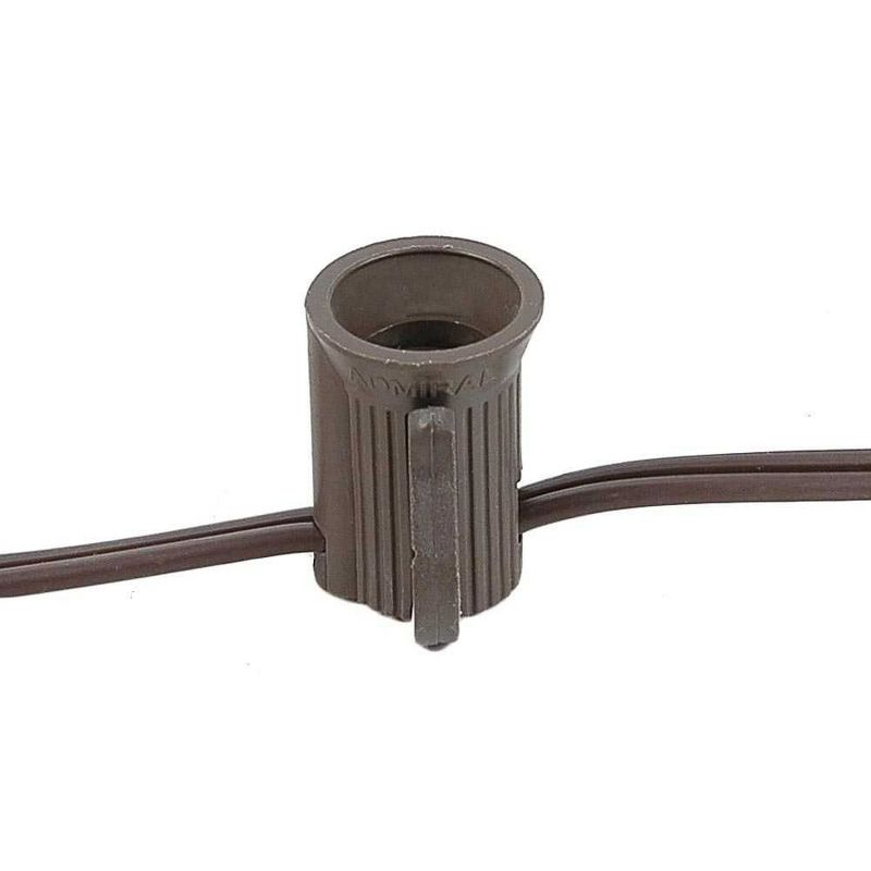 Novelty Lights 100 Feet Clear G40 Globe Outdoor Patio String Lights, Brown Wire
