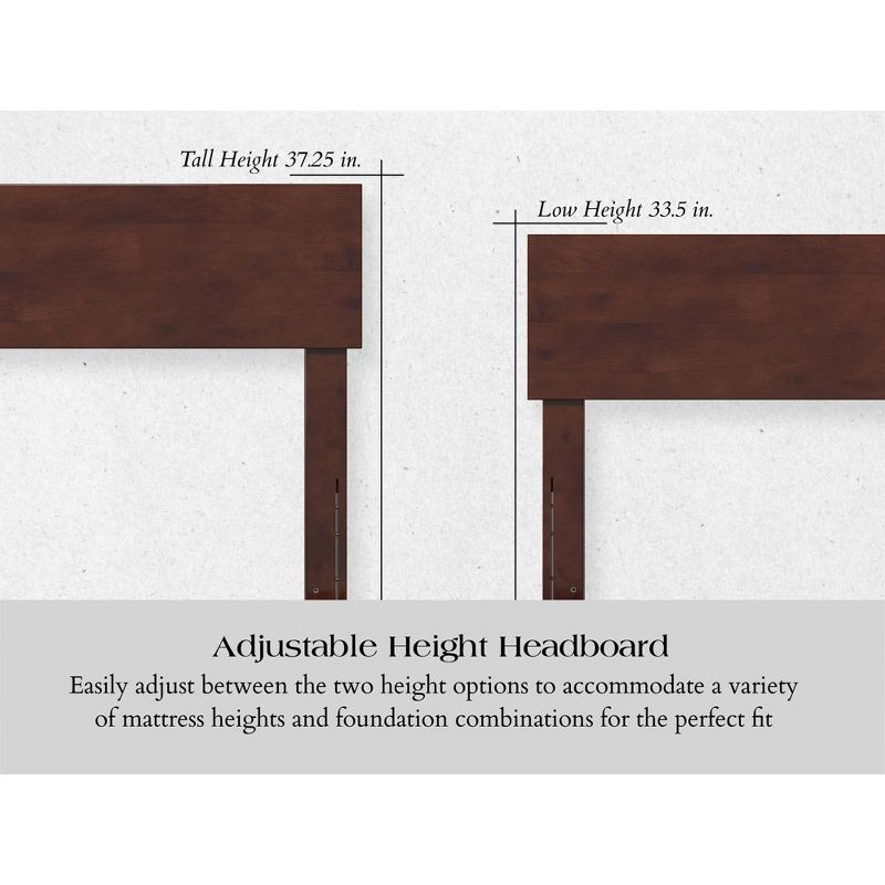 AFI Furnishings Orlando Twin Extra Long Platform Bed with Open Footboard and Turbo Charger in Walnut