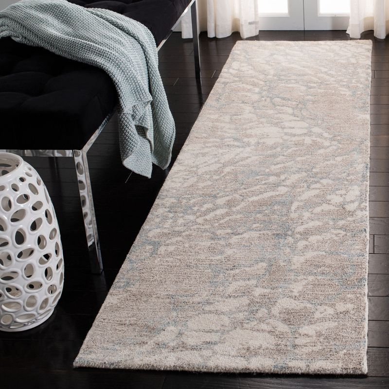 Restoration Vintage RVT112 Hand Tufted Indoor Runner Rug - 2'3"x8' - Light Brown/Ivory - Safavieh